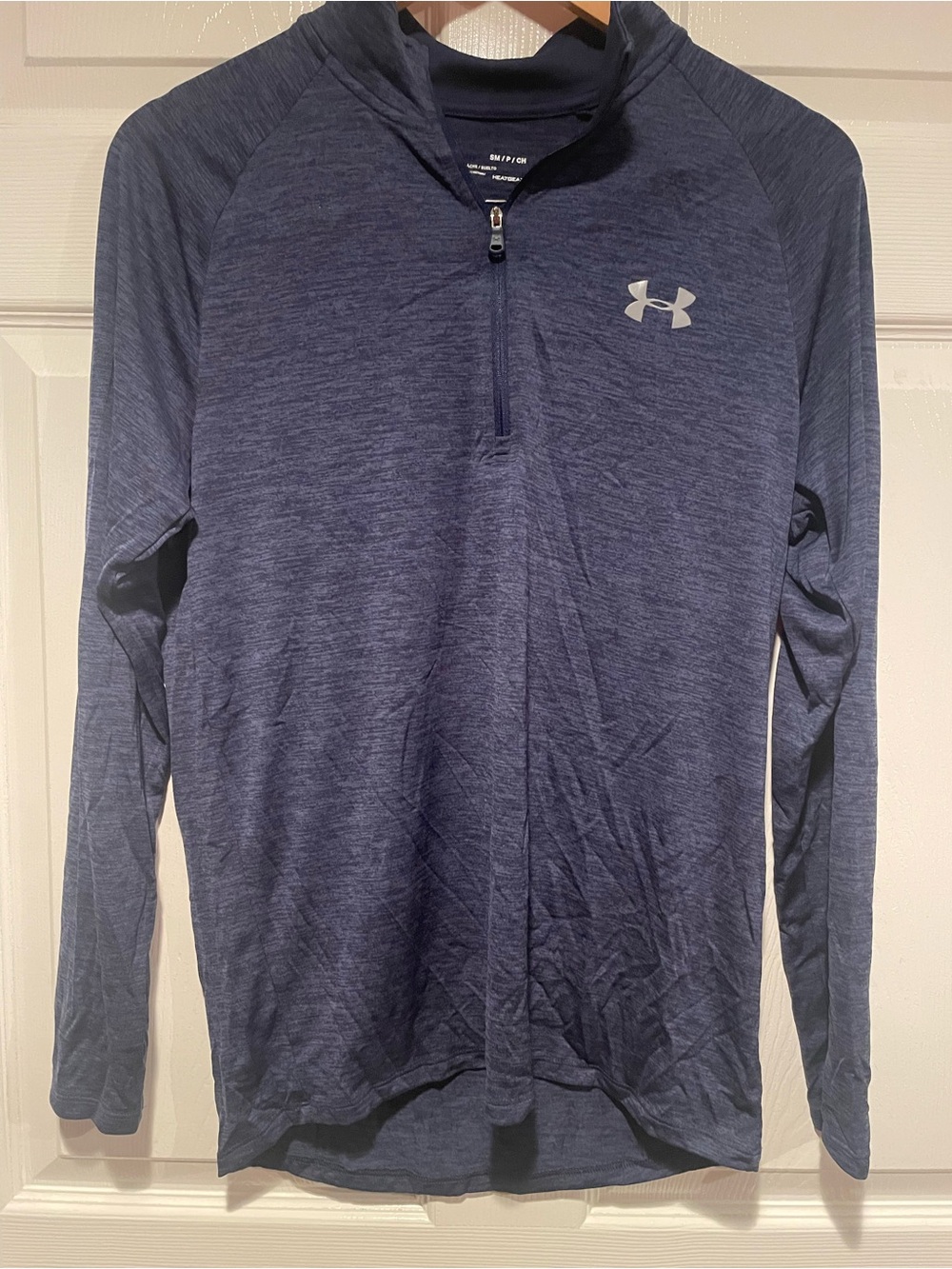 Under Armour Men's Heather Navy Quarter-Zip Performance Top